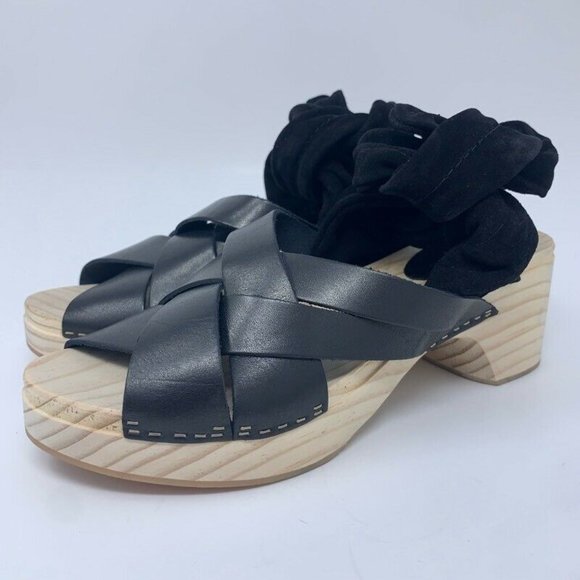 Free People Womens Emmy Wrap Clog Sandals Black - Picture 5 of 12